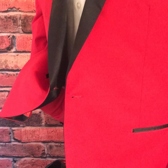 Raphael Red black Tuxedo Coat - Picture 14 of 17